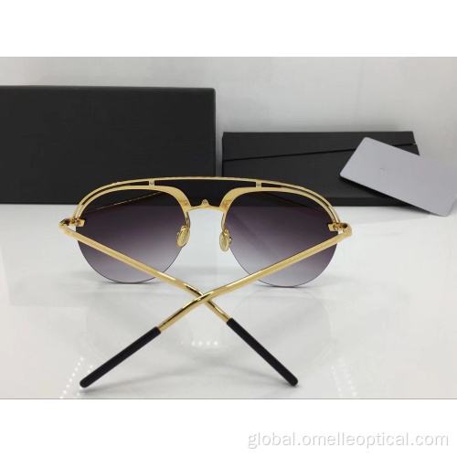 Lady With Sunglasses Semi Rimless Round Sunglasses for Women Supplier